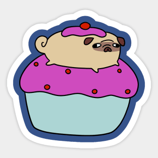 Cupcake Pug Sticker